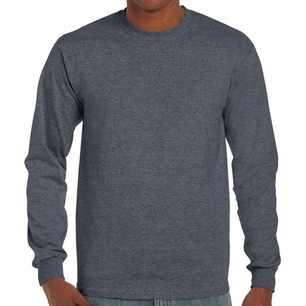 Gildan Unisex Adult Ultra Cotton Long-Sleeved T-Shirt / Dark Heather